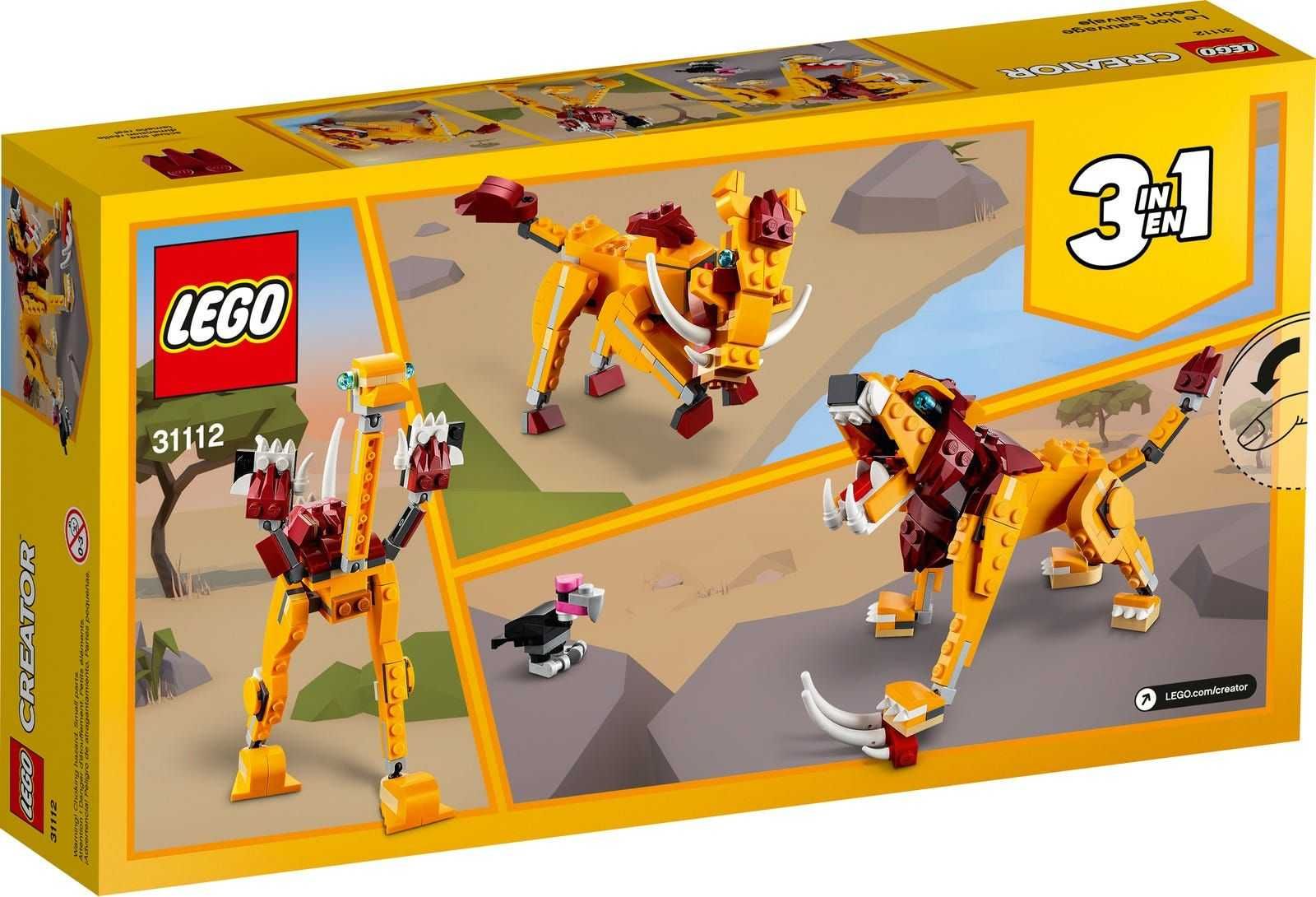 NOWE LEGO Creator 3 w 1 31112 - Dziki lew