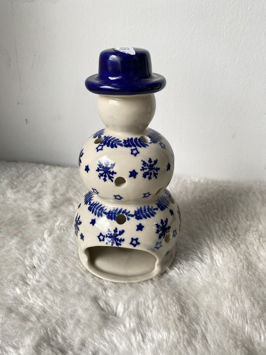 Lampion Bałwan Ceramika Bolesławiec