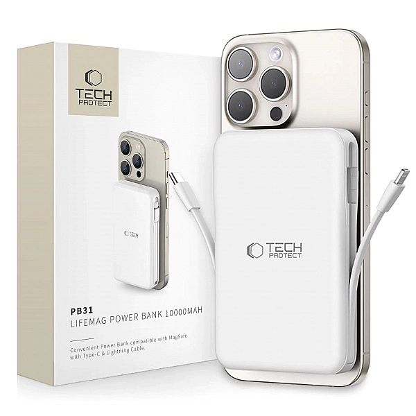Powerbank Tech-Protect LifeMag PB31 z MagSafe 10000mAh 15W USB-C / USB