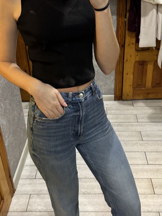 Джинси zara на високій посадці, 34 розмір