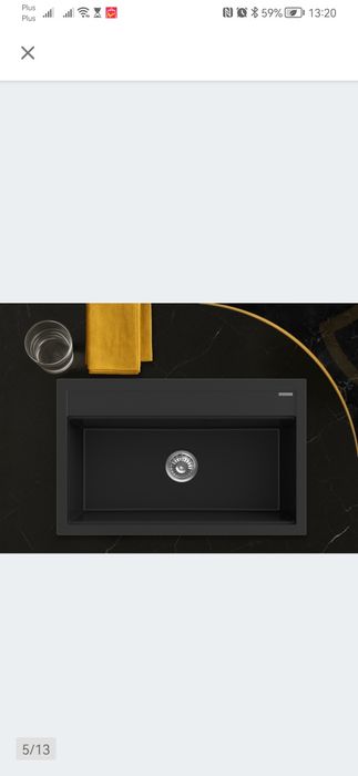 Zlewozmywak granitowy czarny +gratis deska