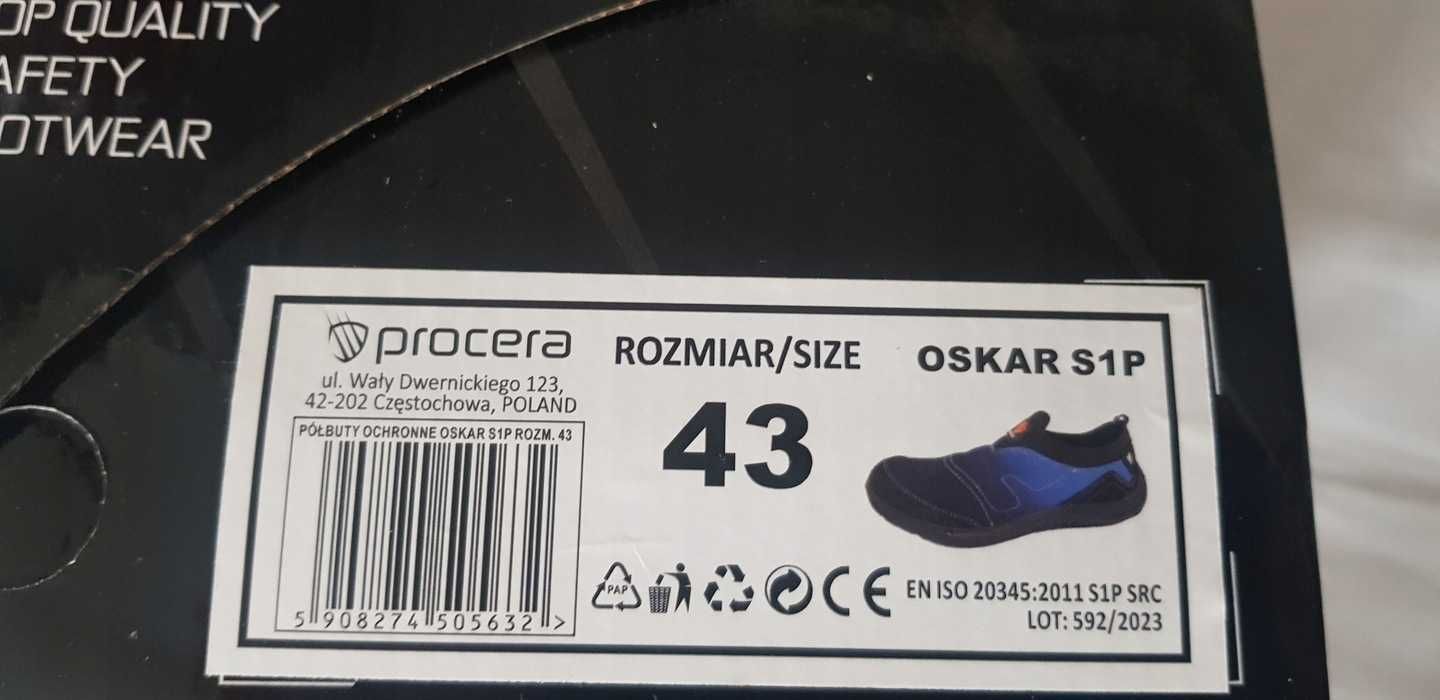 Buty półbuty robocze PROCERA OSKAR S1P 43