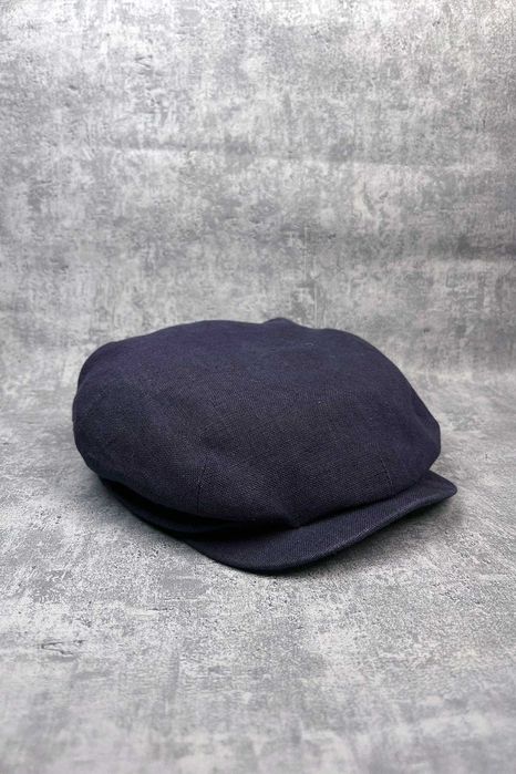 Kaszkiet Thomas Farthing granat navy len bakerboy retro peaky blinders