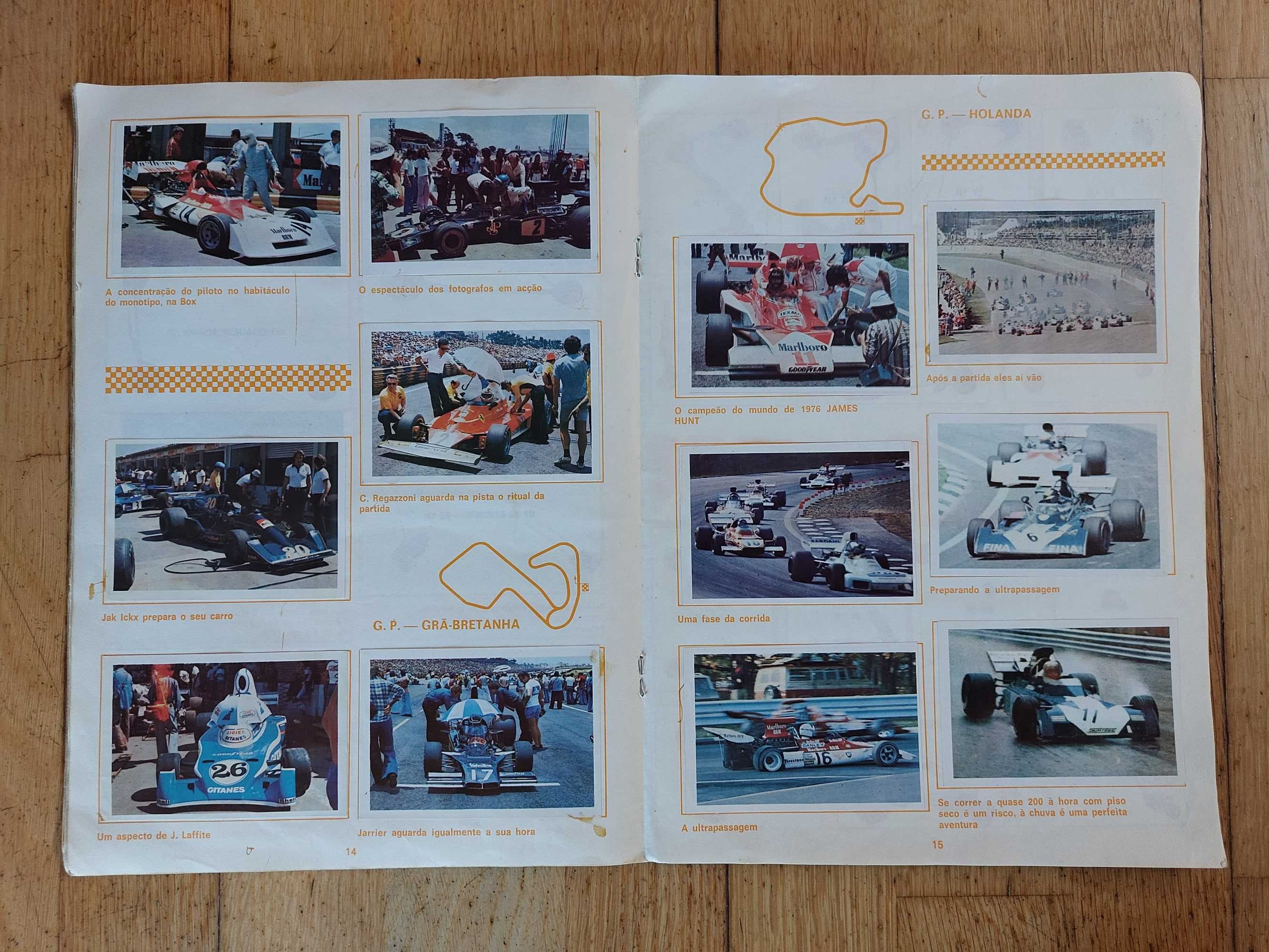 Caderneta de cromos "Marcas e campeões Formula 1 e 2"- Completa