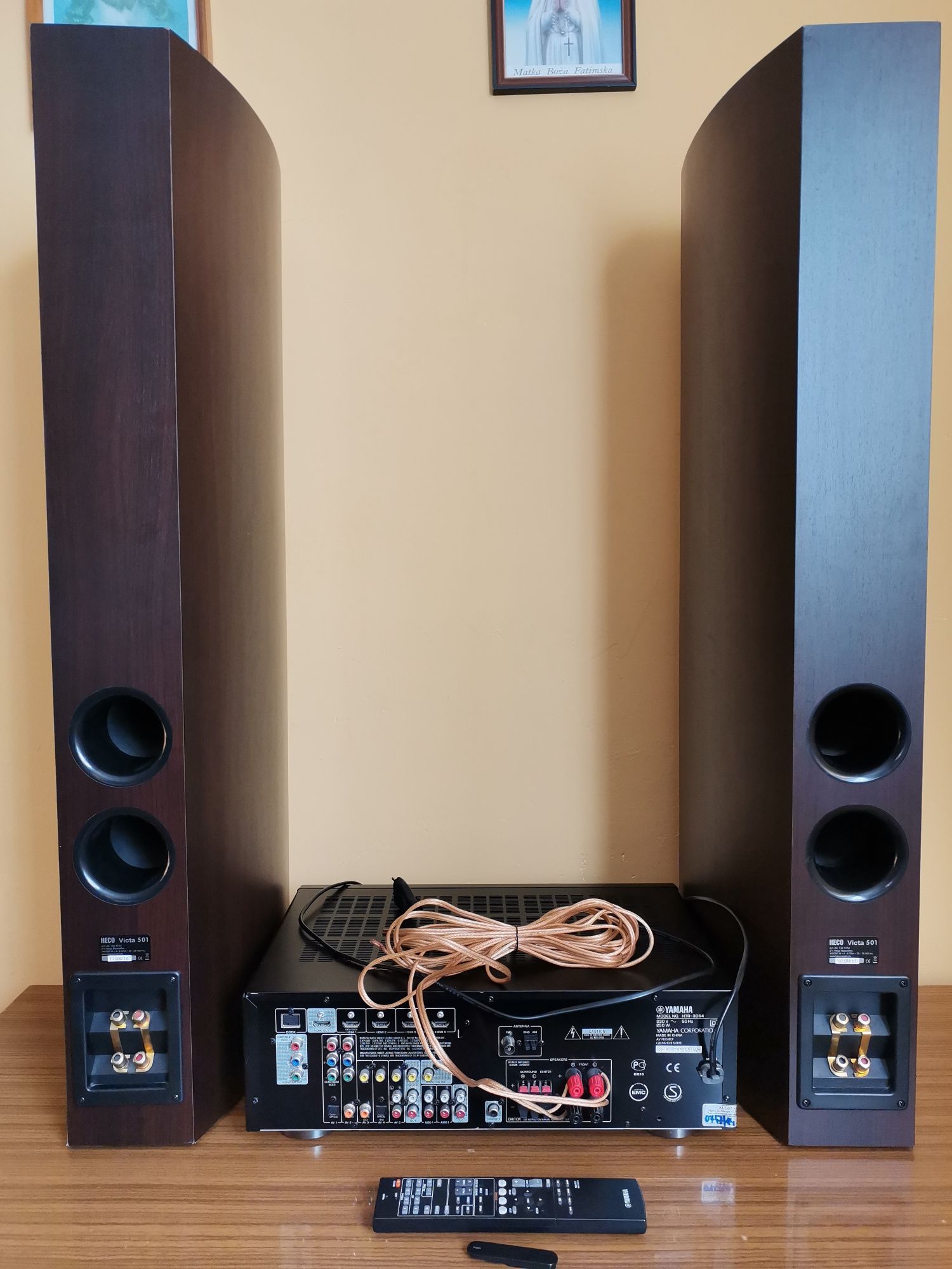 Kolumny podłogowe Heco Victa 501 i amplituner Yamaha htr-3064