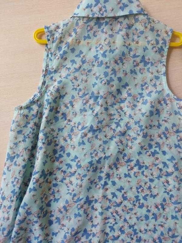 Дитяча повітряна блуза блузка сорочка без рукавів на ґудзиках