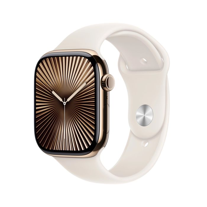 NOWY Apple Watch 10 gen • Gold/Starlight • 42 mm • CELLULAR • Tytanowy