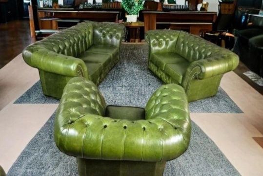 Zestaw skórzany Chesterfield