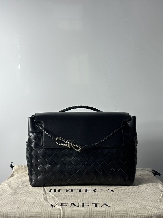 Torba męska BV Andiamo Knot Small czarna skóra jagnięca