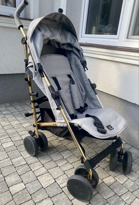 Wózek Elodie Details szaro złoty spacerówka parasolka