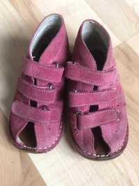 Skórzane buciki profilaktyczne dla dziewczynki na rzepy Dr Fabio 22
