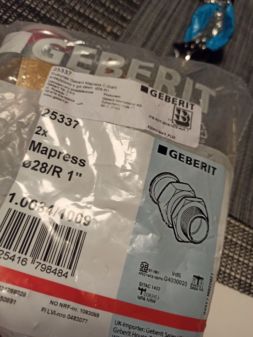 Geberit 22/R 3/4 28/R 1 54/R 2 25335 , 25337 , 25340 śrubunek mapress