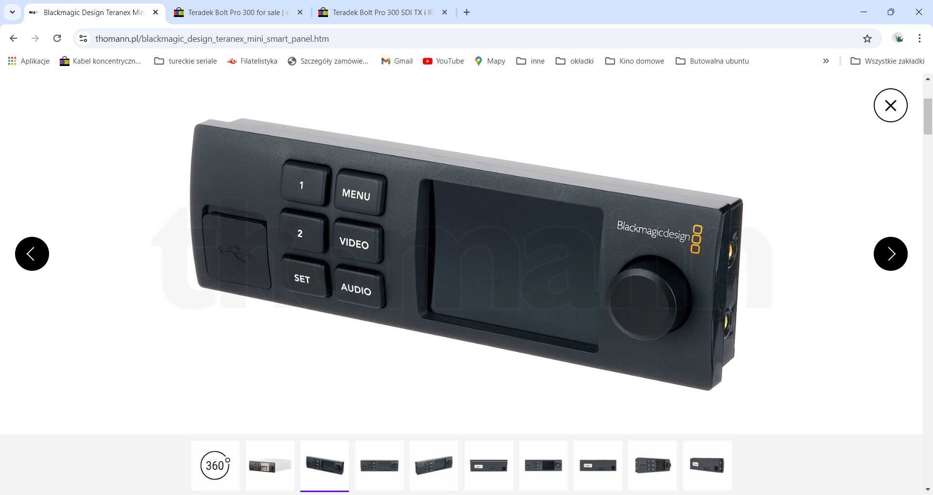Blackmagic MultiView 4  +
Teranex Mini Smart Panel. Nowe