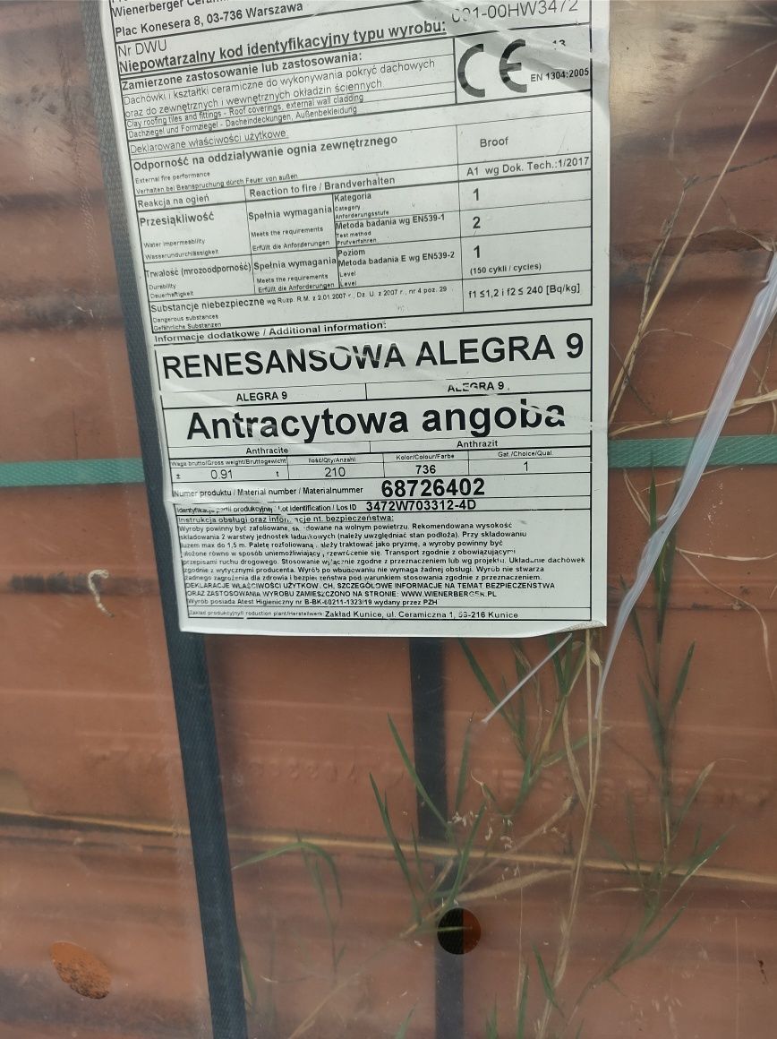 Dachówka 80 szt czarna, antracytowa wienerberger