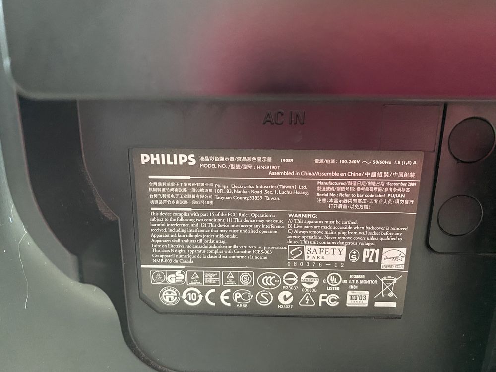 Monitor Philips Brilliance 190S 9FS, 1280x1024, 19”