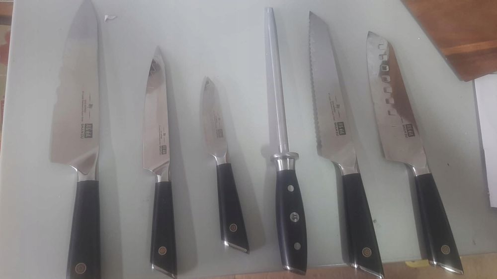 Shan Zu Zestaw Noży Kuchennych 7-Częściowy Stal Damast G10 Gyo Series