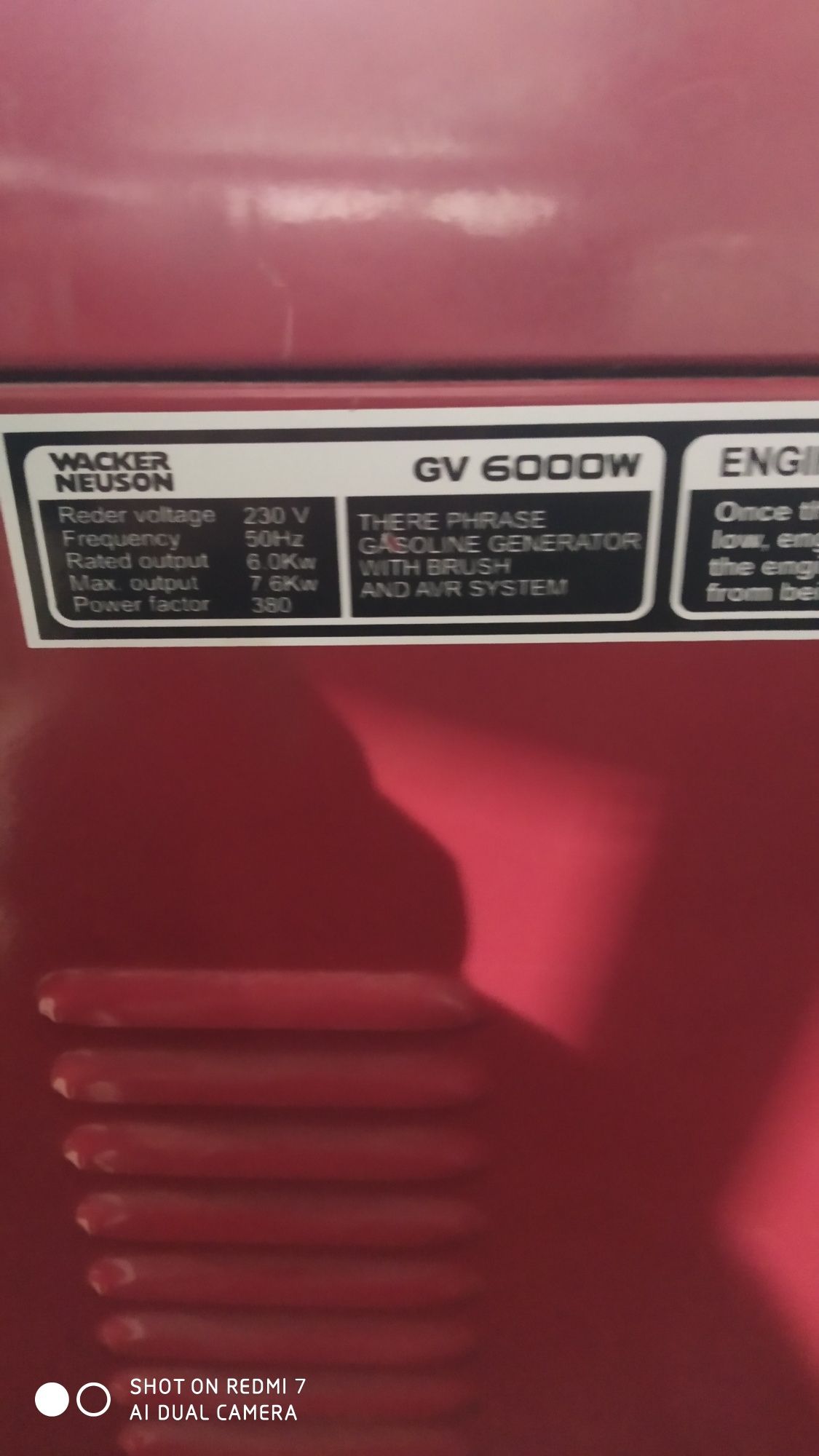 Продам генератор Wacker Neuson GV6000W