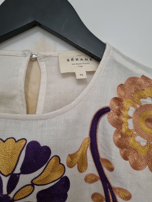 Bluzka koszulowa Sézane s len bawełna