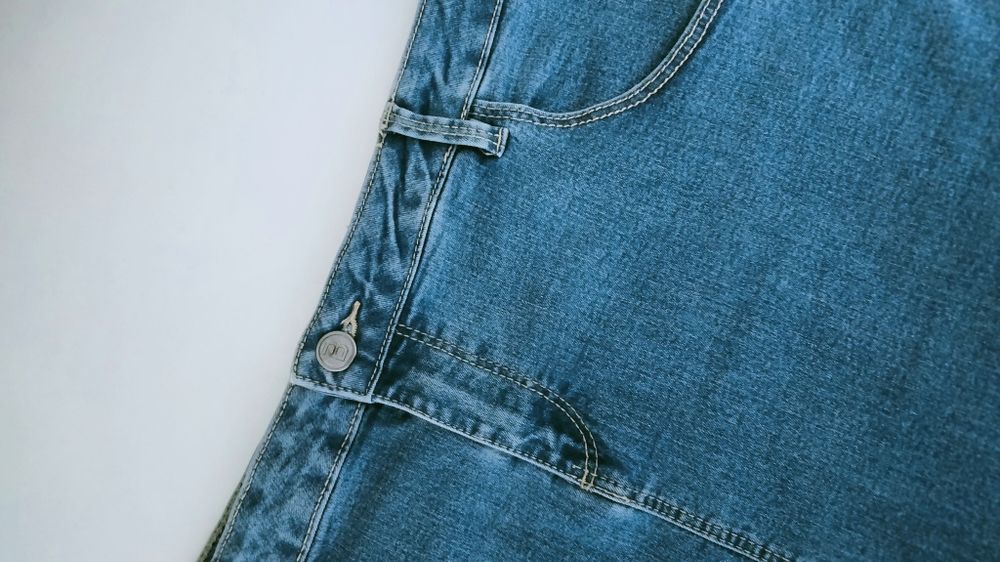 Spódniczka damska, jeansowa, Vintage, niebieska, Plus Size, Beloved