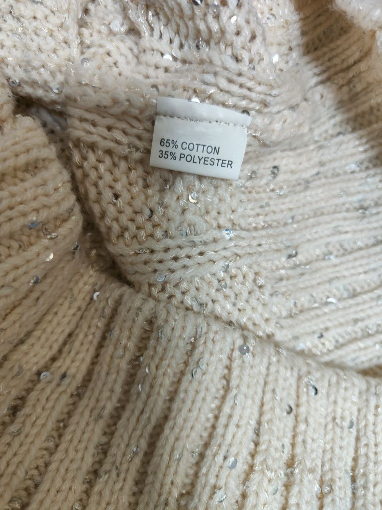 Sweter z kołnierzykiem z bawełny rozmiar m
