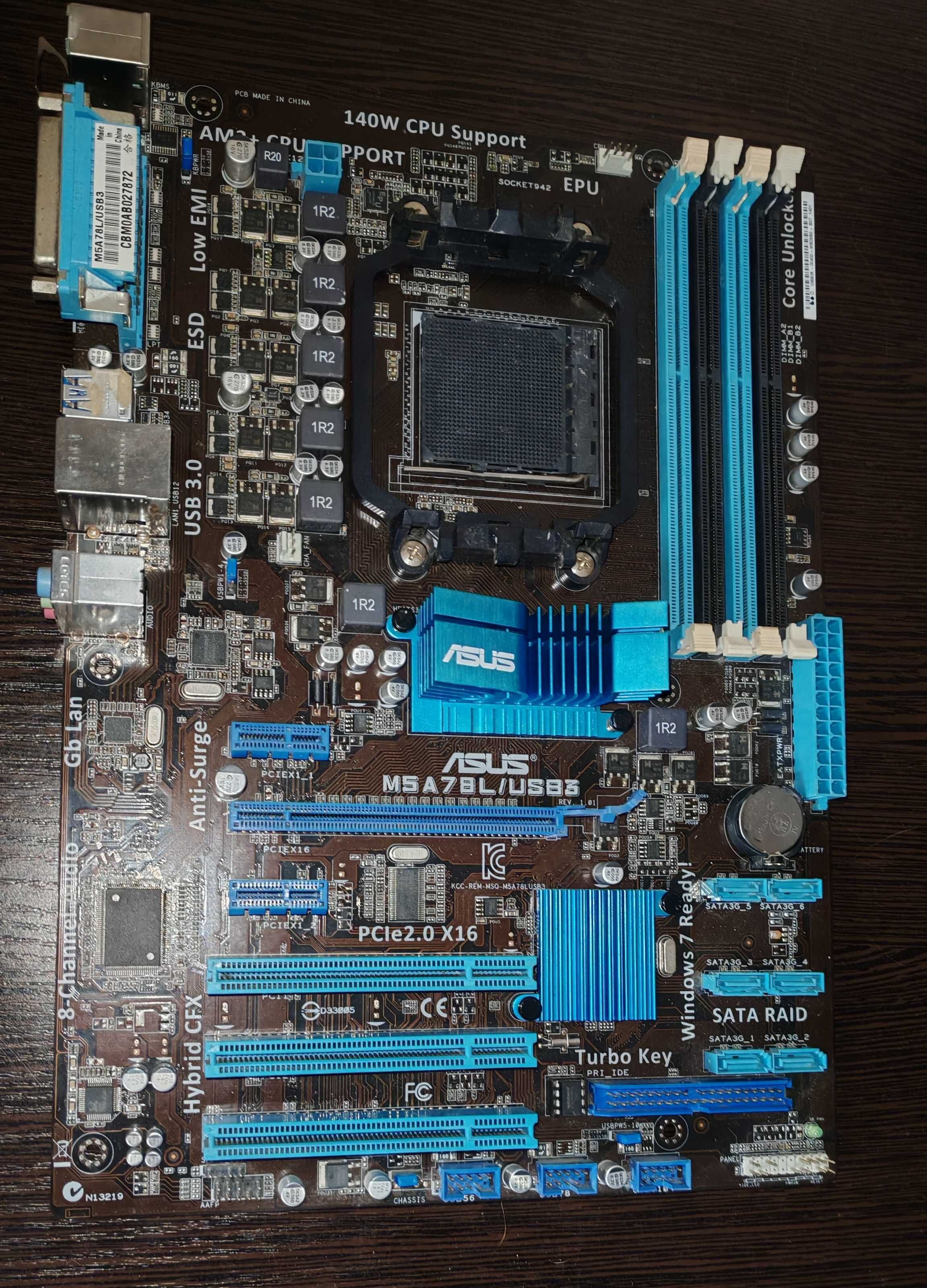 Материнська плата ,Socket AM3+, Asus M5A78L/USB3