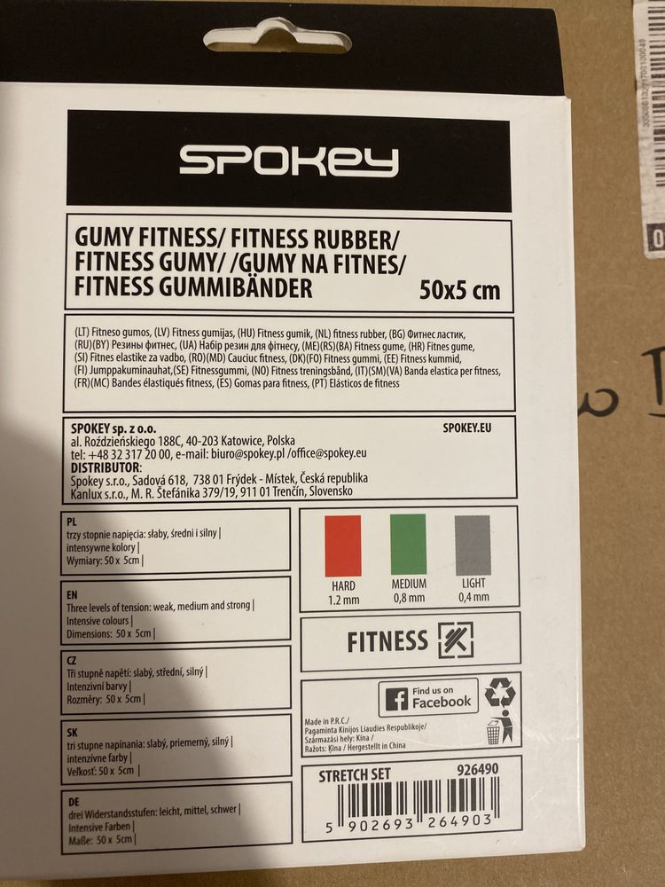 Spokey zestaw Gumy do cwiczen fitness