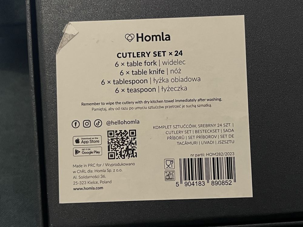Homla - Komplet sztućców srebrny 24 szt.