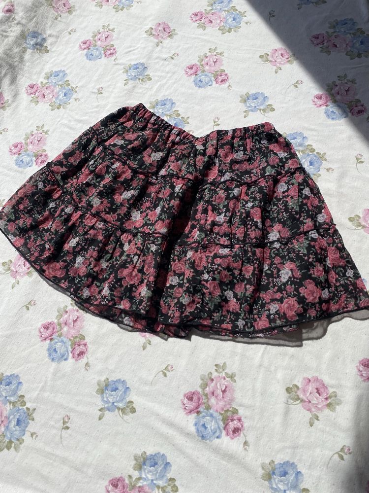 Krótka spódniczka w kwiatki dziewczęca yd S 36 M 38 coquette gumka