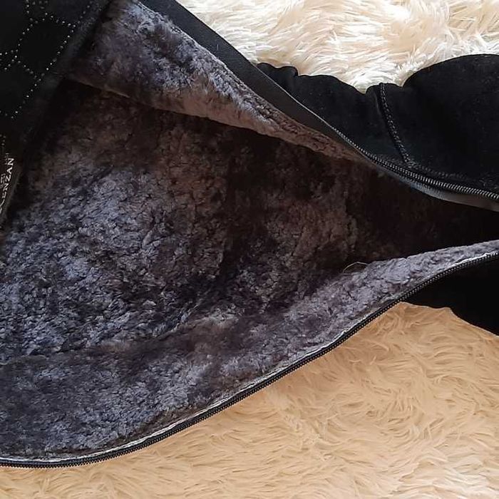Женские  сапоги из натуральной замши на цигейке р.38