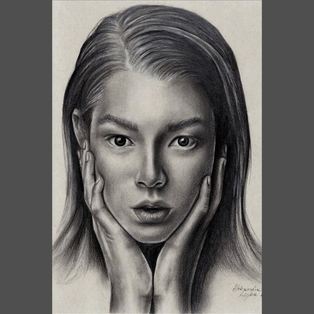 Hunter Schafer Euforia Euphoria plakat rysunek portret realistyczny