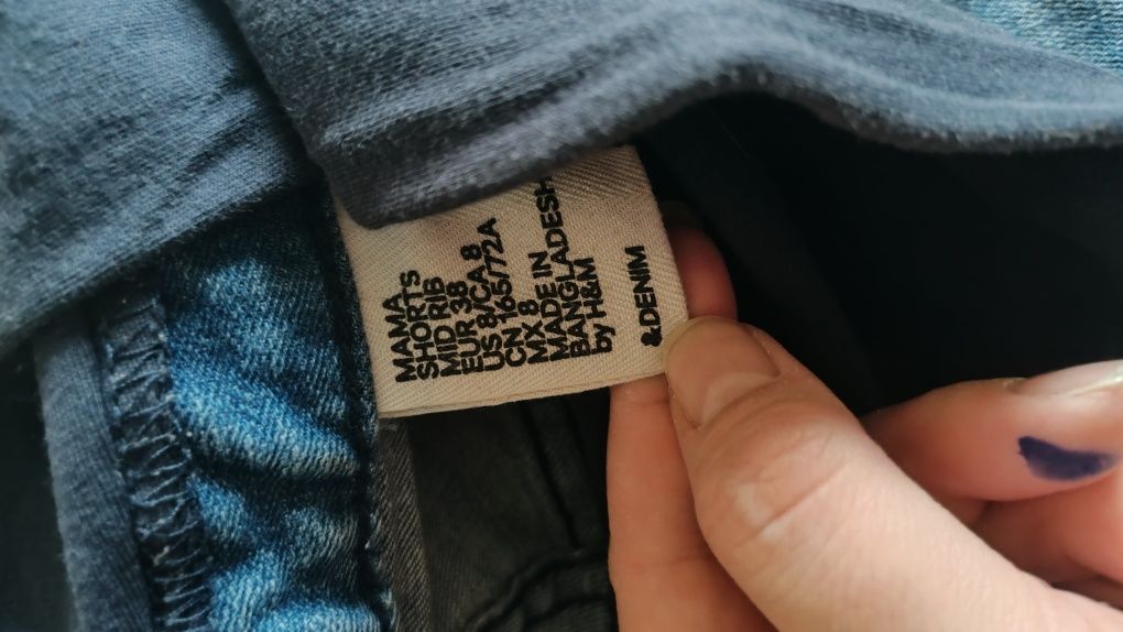 Spodenki ciążowe jeans krótkie szorty rozmiar M
