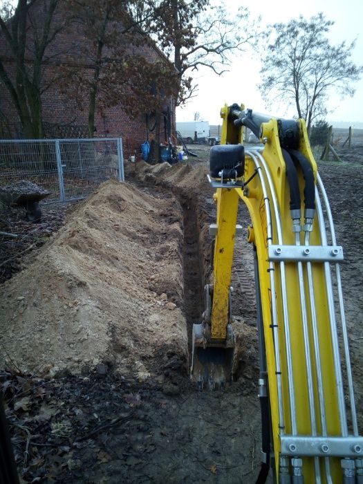 usługi minikoparką i koparko-ladowarka,drenaże, Instalacje elektryczne