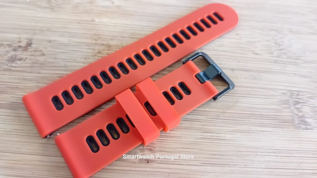 Bracelete 22mm em silicone (Nova) Vermelha e Preta