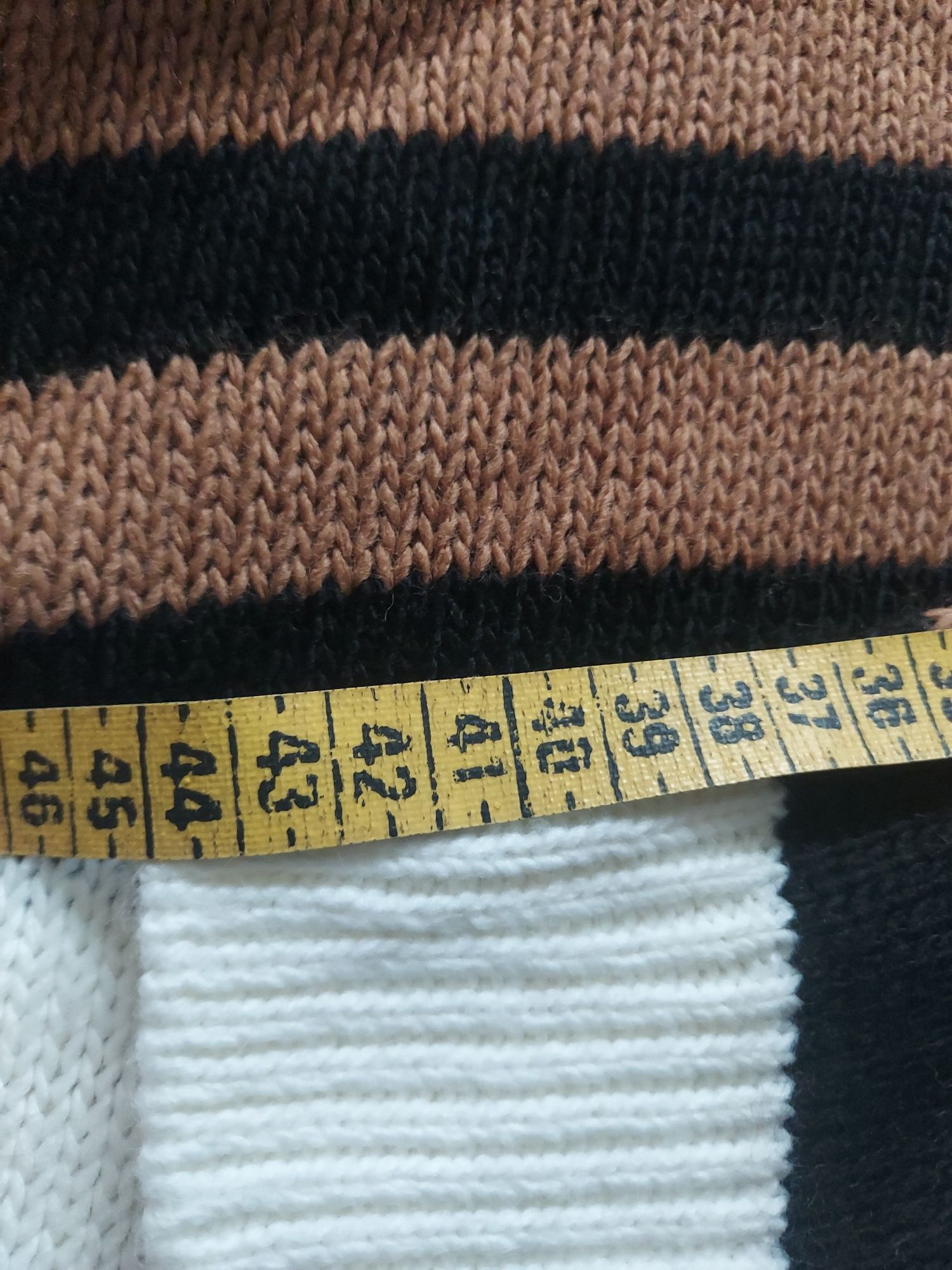 Modny stylowy ciepły włoski golf paski over wełna  Italy onesize
