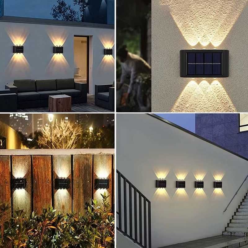 Lampa solarna elewacyjna kinkiet halogen led solarny na elewację