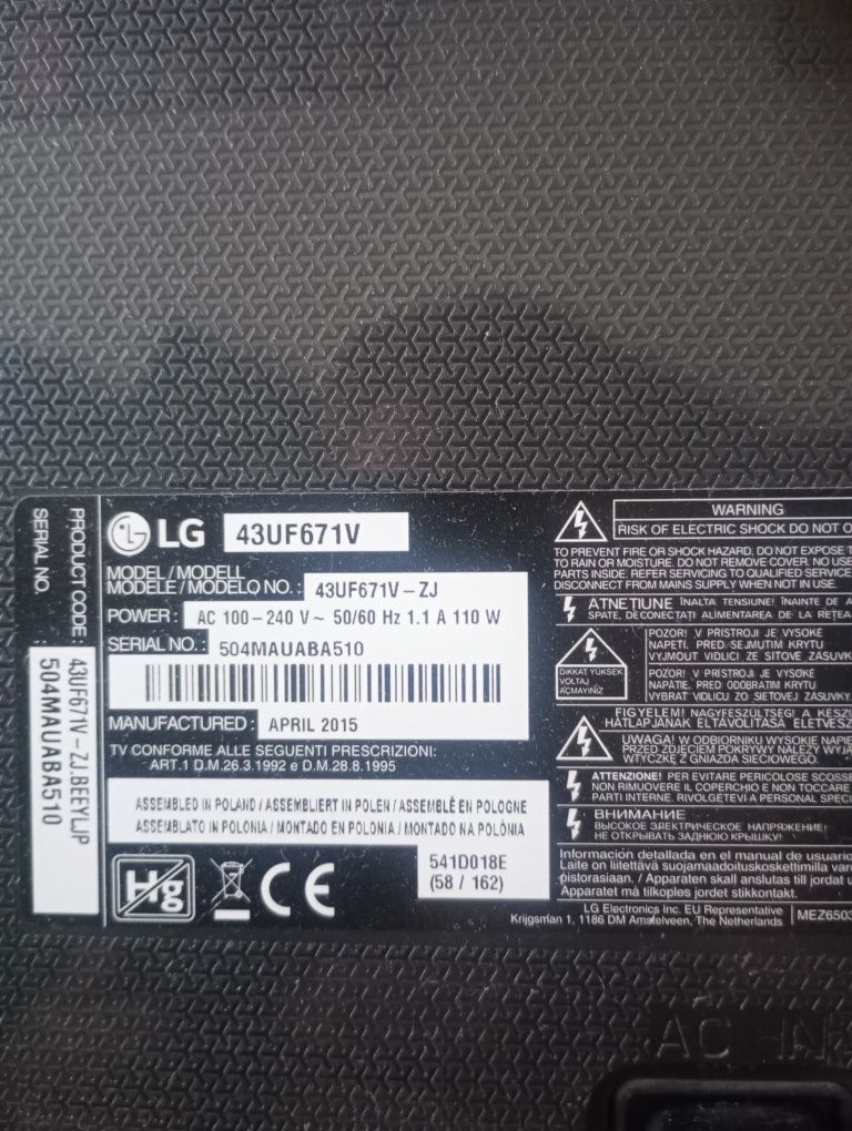 Telewizor LG 43 cale 43UF671V