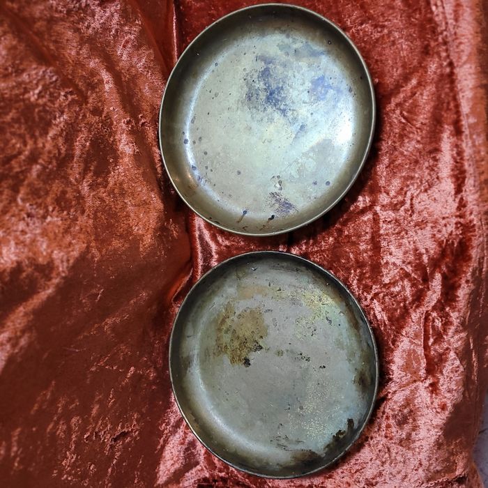 Szalki mosiężne do wagi, sred. 27 cm, Prl