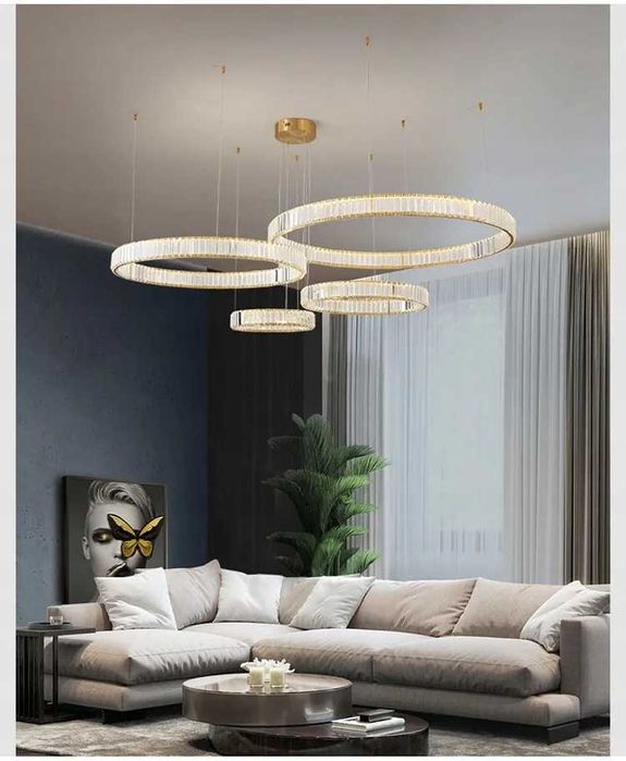 LAMPA ring kryształki 60cm glamour wisząca żyrandol HIT