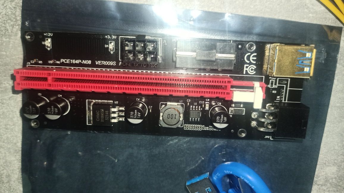 Riser  PCE164P-N08 VER. 009S sata USB PCI-E 6-PIN