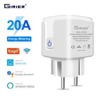 Розумна розетка GIRIER Tuya: 20A, 4200W, Alexa, Hey Google Smart Home