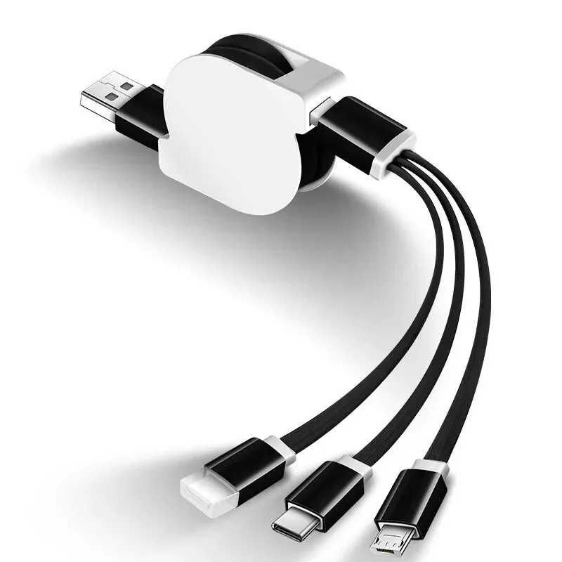 3 w 1 kabel Usb do ładowania dla iPhone'a + Micro USB + typu C.