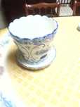 Vaso pintado á mão louça Alcobaça