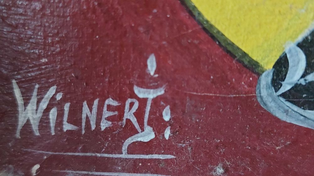 Obraz Wilnert 18×23 cm – kolorowa kompozycja z sygnaturą