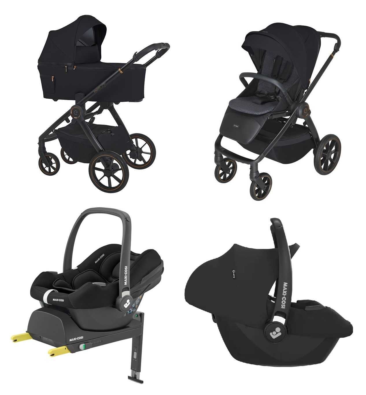 Espiro Yoga 4w1 gondola + spacerówka + fotelik + baza Maxi Cosi