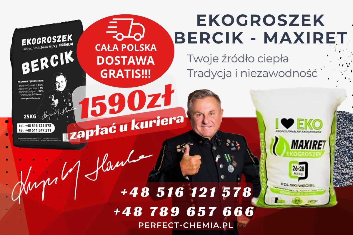 Polski Węgiel - Ekogroszek Maxiret | Bercik 1 tona - DOSTAWA GRATIS!!