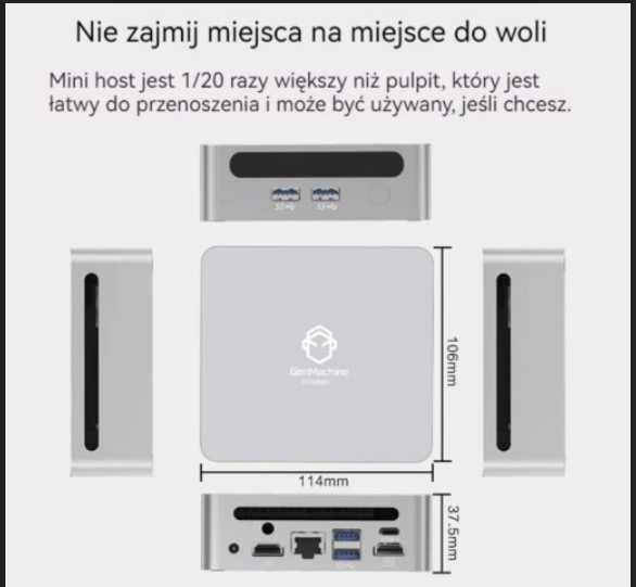 Mini PC GenMachine AMD Ryzen 7 R7-4700U DDR4 16GB/512GB WIFI6/Win 11