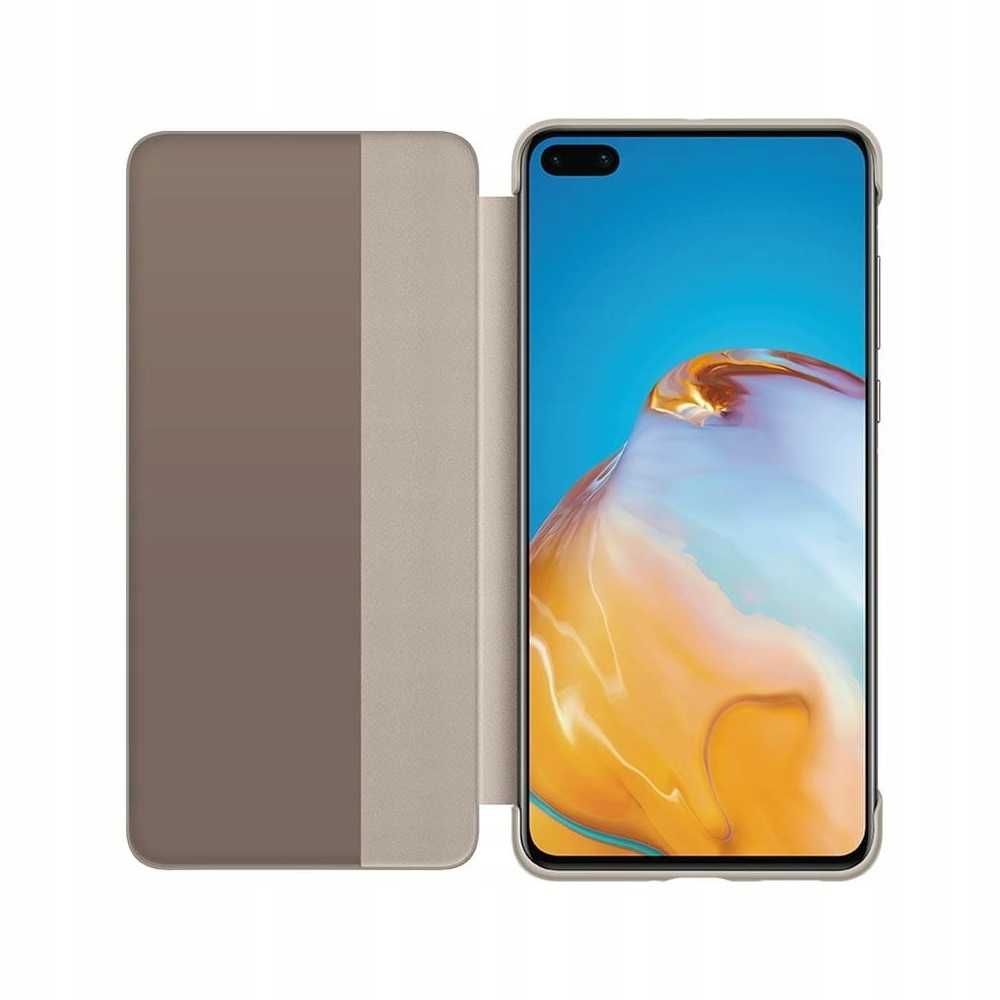Oryginalne Etui Huawei Smart View Flip Cover Case khaki do Huawei P40