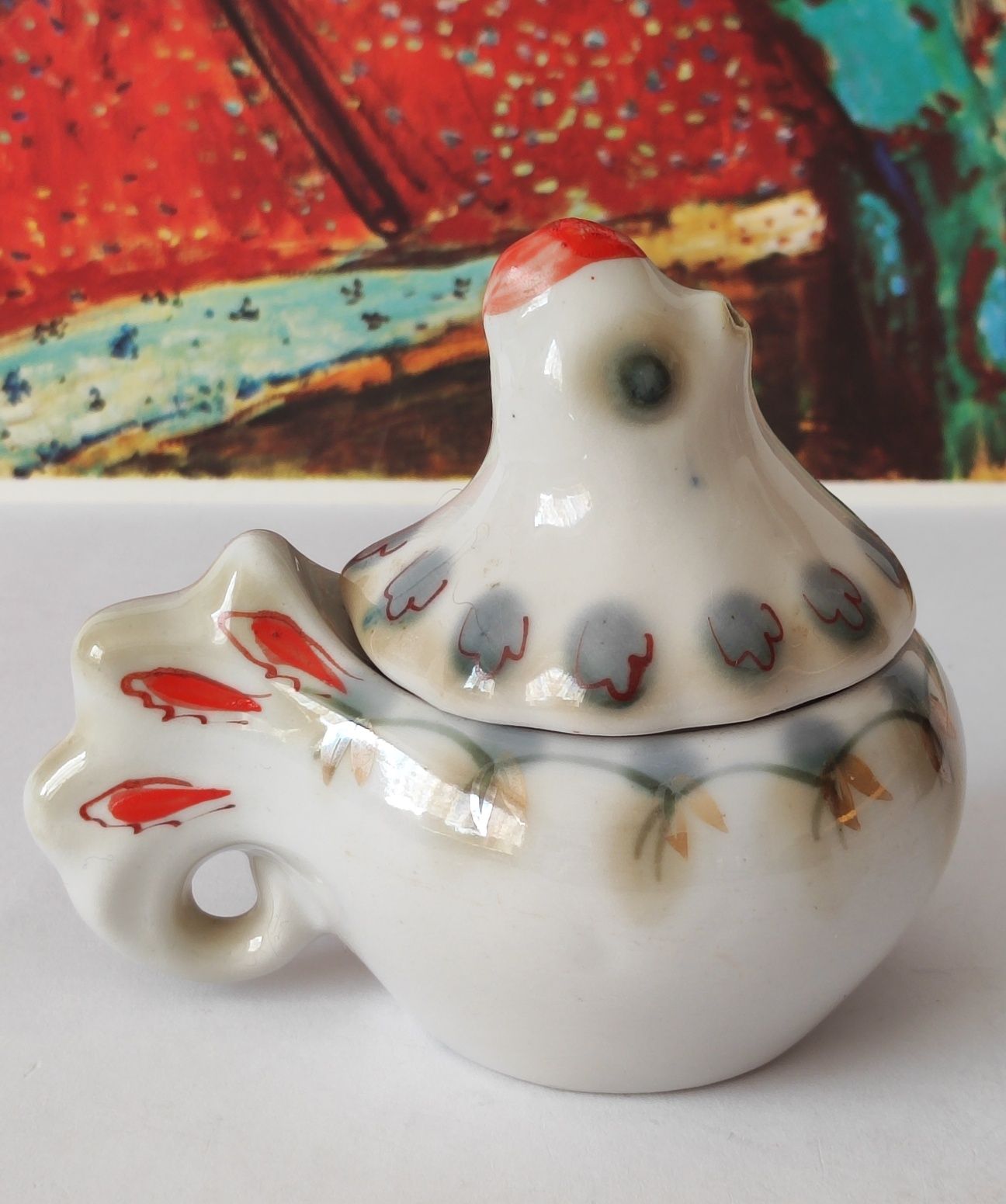 Figurka kurka dzbanuszek Połonne piękna stara porcelana