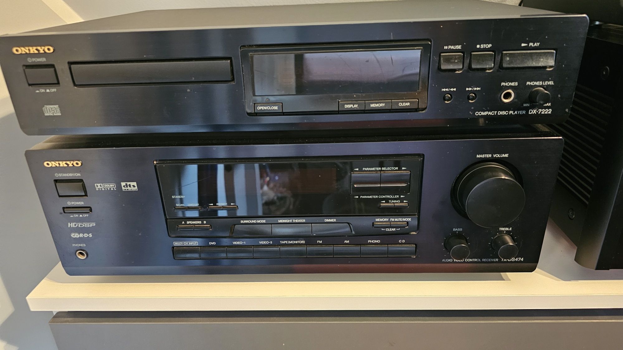 ONKYO model TX-DS 474 z pilotem, cd dx 7222