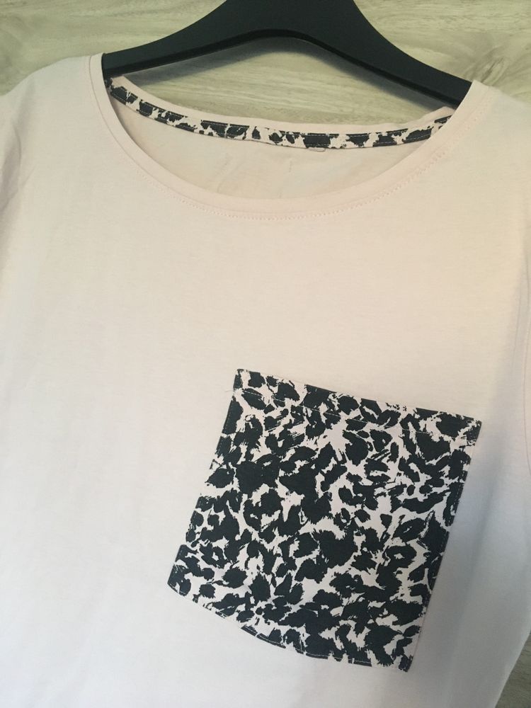 Koszulka damska t-shirt z krótkim rękawem pudrowy róż